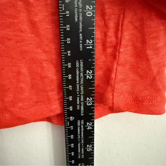 Chico's Vibrant Women’s Blouse Textured Sleeves 1 medium Coral Linen Beachy - Picture 5 of 9